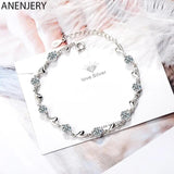 Silver Love Heart Bracelet with Zircon for Women