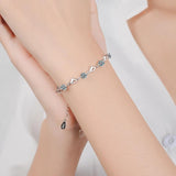 Silver Love Heart Bracelet with Zircon for Women