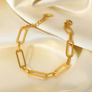 Rectangle Chain Bracelet 18k PVD Plating Women