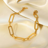 Rectangle Chain Bracelet 18k PVD Plating Women