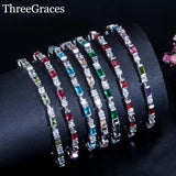 Square CZ Crystal Chain Bracelet for OL Ladies