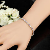 Square CZ Crystal Chain Bracelet for OL Ladies