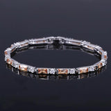 Square CZ Crystal Chain Bracelet for OL Ladies