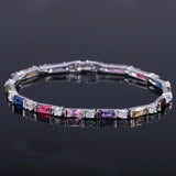 Square CZ Crystal Chain Bracelet for OL Ladies