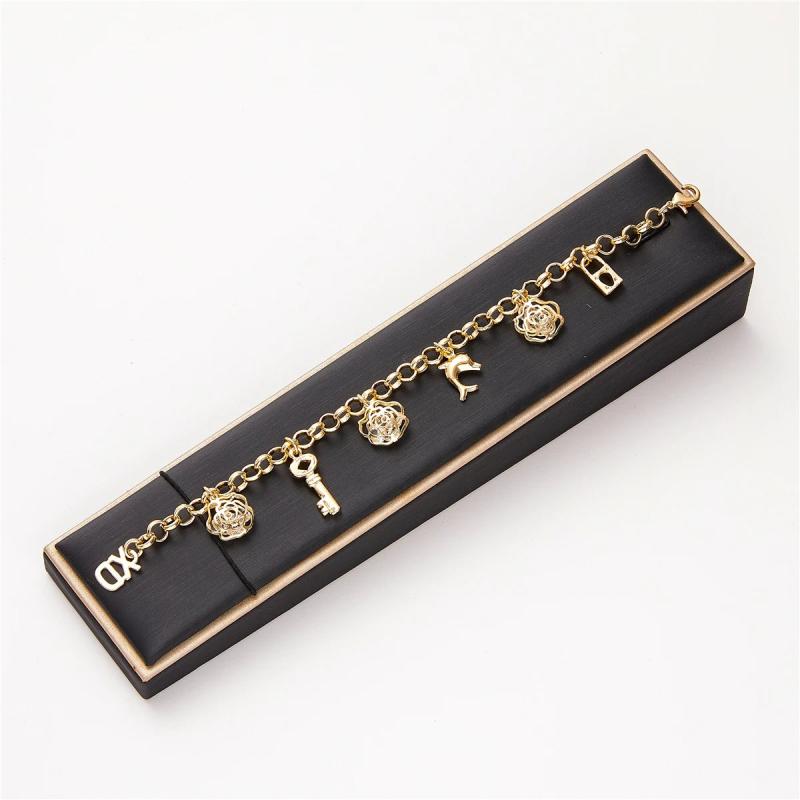 Women's Gold-plated Key & Flower Lucky Bracelet