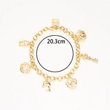 Women's Gold-plated Key & Flower Lucky Bracelet