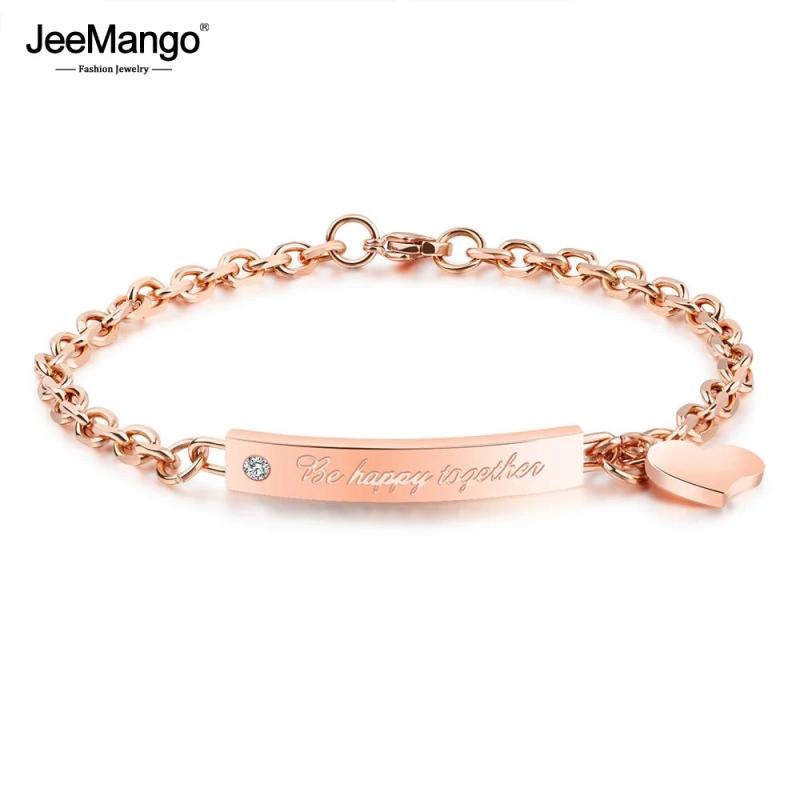 Romantic Love Tag Bracelet Rose Chain Jewelry