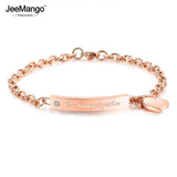 Romantic Love Tag Bracelet Rose Chain Jewelry