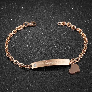 Romantic Love Tag Bracelet Rose Chain Jewelry