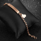 Romantic Love Tag Bracelet Rose Chain Jewelry