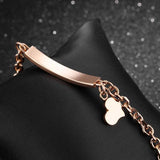 Romantic Love Tag Bracelet Rose Chain Jewelry