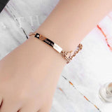 Romantic Love Tag Bracelet Rose Chain Jewelry