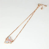 Multicolor Zircon Opal Butterfly Bracelet - Silver Chain Bracelet