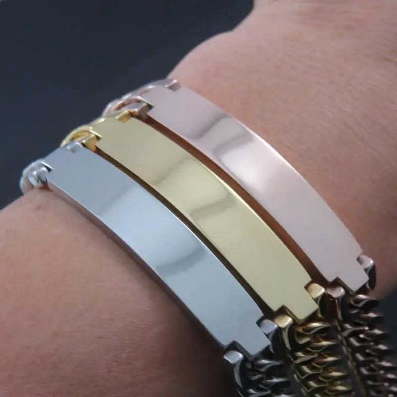 Men's Stainless Steel ID Chain Bracelet