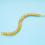 Peach Heart Gold-Plated Bracelet Watch Chain for Women
