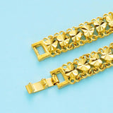 Peach Heart Gold-Plated Bracelet Watch Chain for Women