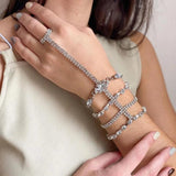 Stonefans Rhinestone Slave Bracelet Crystal Hand Jewelry Women