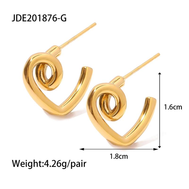 Uworld Heart Dangle Earrings 18K Plated Stainless Steel Women Jewelry