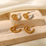 Uworld Heart Dangle Earrings 18K Plated Stainless Steel Women Jewelry
