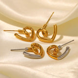 Uworld Heart Dangle Earrings 18K Plated Stainless Steel Women Jewelry
