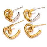 Uworld Heart Dangle Earrings 18K Plated Stainless Steel Women Jewelry