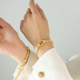 Titanium Steel Thick Woven Chain Bracelet for Women and Men