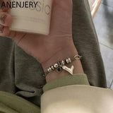 Women's Silver Heart Beads Bracelet Jewelry