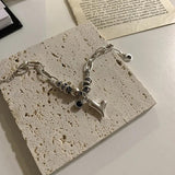 Women's Silver Heart Beads Bracelet Jewelry