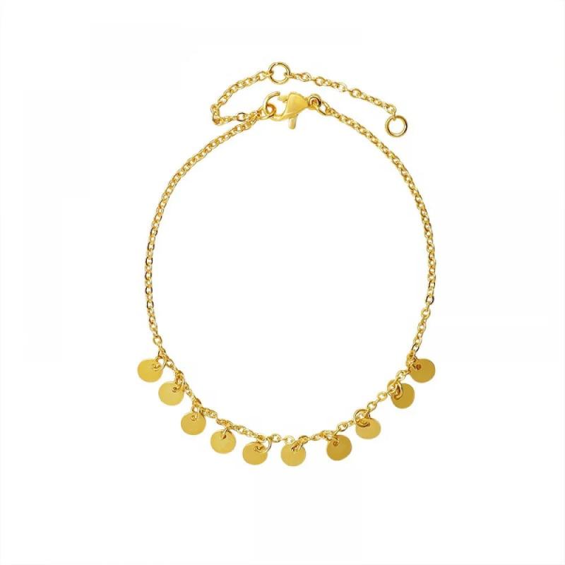 Dainty Mini Disc Station Bracelet for Women Gift