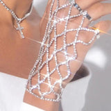 Crystal Rhinestone Women's Mesh Bracelet for Wedding