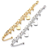 Double Layers Bracelet For Women 17.5 CM Beads Loving Heart Jewelry