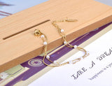 Bohemia Chain Link Stainless Steel Pearl Charm Bracelet