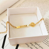 Stainless Steel Smiling Face Bangle Bracelet for Women