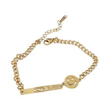 Stainless Steel Smiling Face Bangle Bracelet for Women