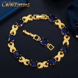 CWWZircons Oval Cut CZ Crystal Bracelet Bangle Dark Cubic Zirconia CB215