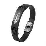 Stainless Steel Men's Leather Bracelet Anchor Charm Jewelry