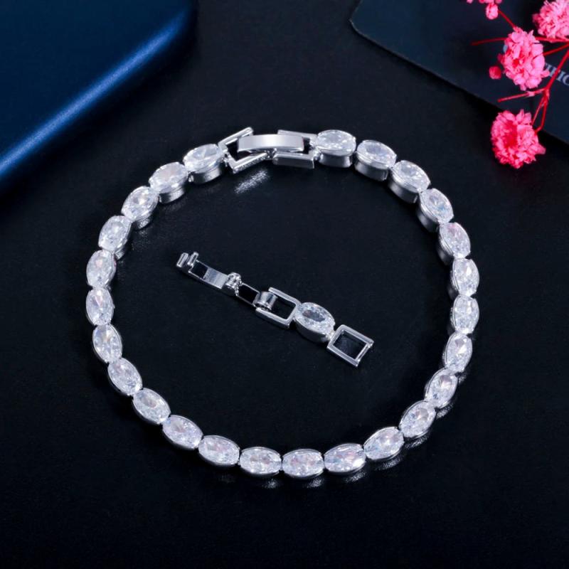 CZ Silver Tennis Bracelet for Women BR166