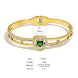Zircon Heart Charm Bangles Bracelets for Women Rhinestone Jewelry