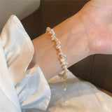Vintage Freshwater Pearl Bracelet Chunky Link Chain Jewelry