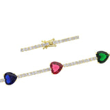 Girlfriend Rainbow Heart Stone Tennis Chain Bracelet
