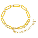 Flat Rectangle 5.7x225mm Brass Bracelet with Star Charms