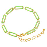 Flat Rectangle 5.7x225mm Brass Bracelet with Star Charms