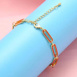 Flat Rectangle 5.7x225mm Brass Bracelet with Star Charms