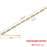 Flat Rectangle 5.7x225mm Brass Bracelet with Star Charms