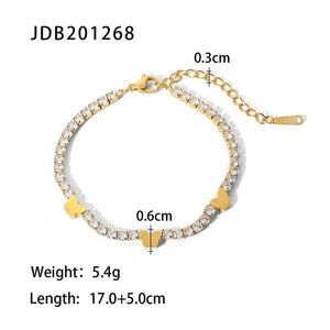 Youthway Stainless Steel Butterfly Bracelet Cubic Zirconia