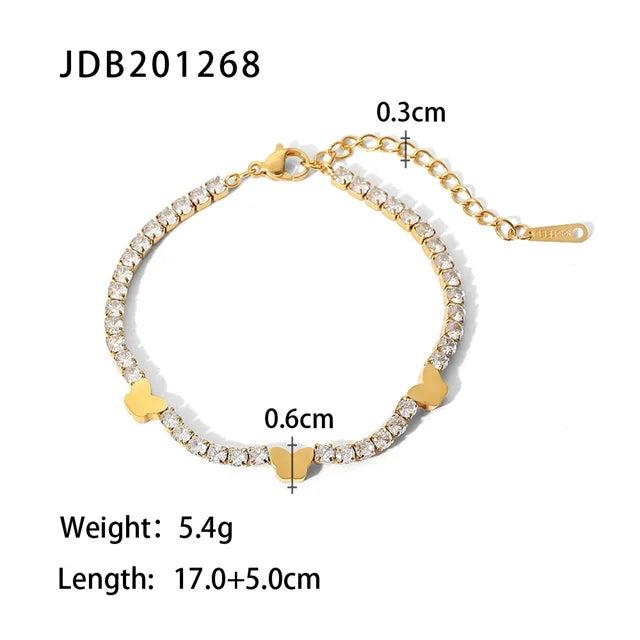 Youthway Stainless Steel Butterfly Bracelet Cubic Zirconia