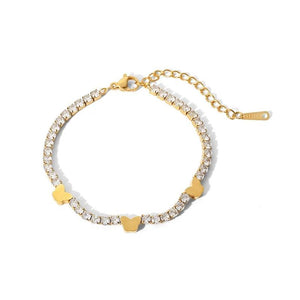 Youthway Stainless Steel Butterfly Bracelet Cubic Zirconia