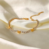 Youthway Stainless Steel Butterfly Bracelet Cubic Zirconia
