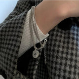 Vintage Thai Silver Round Star Bracelet for Women Men
