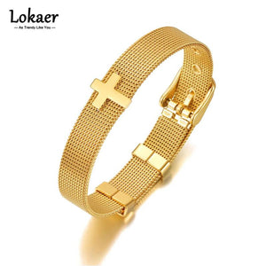 Titanium Cross Charm Bracelet Jewelry For Women Girls